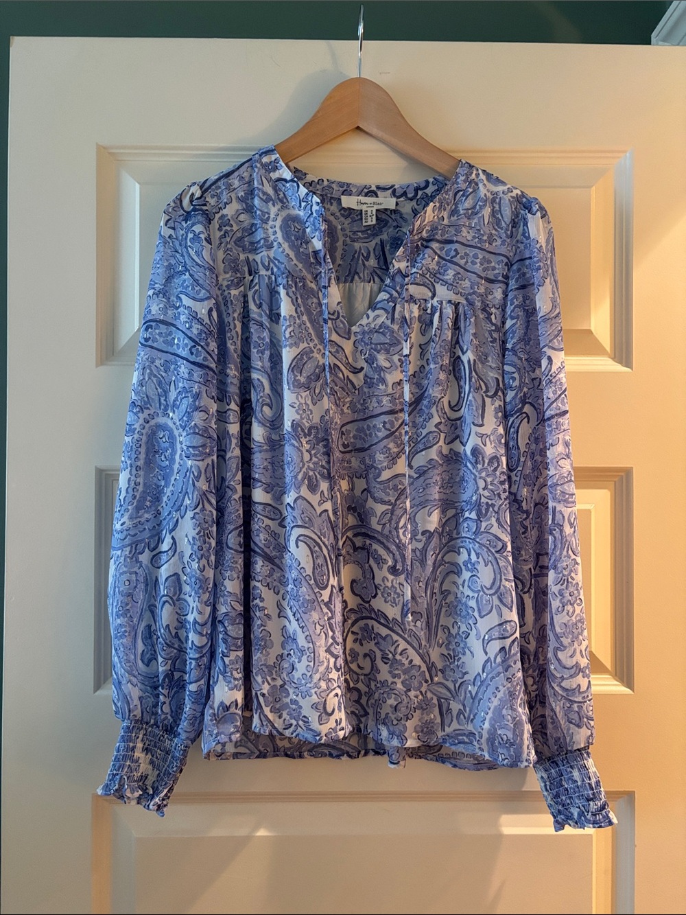 Light Blue Paisley Women's Tunic Top